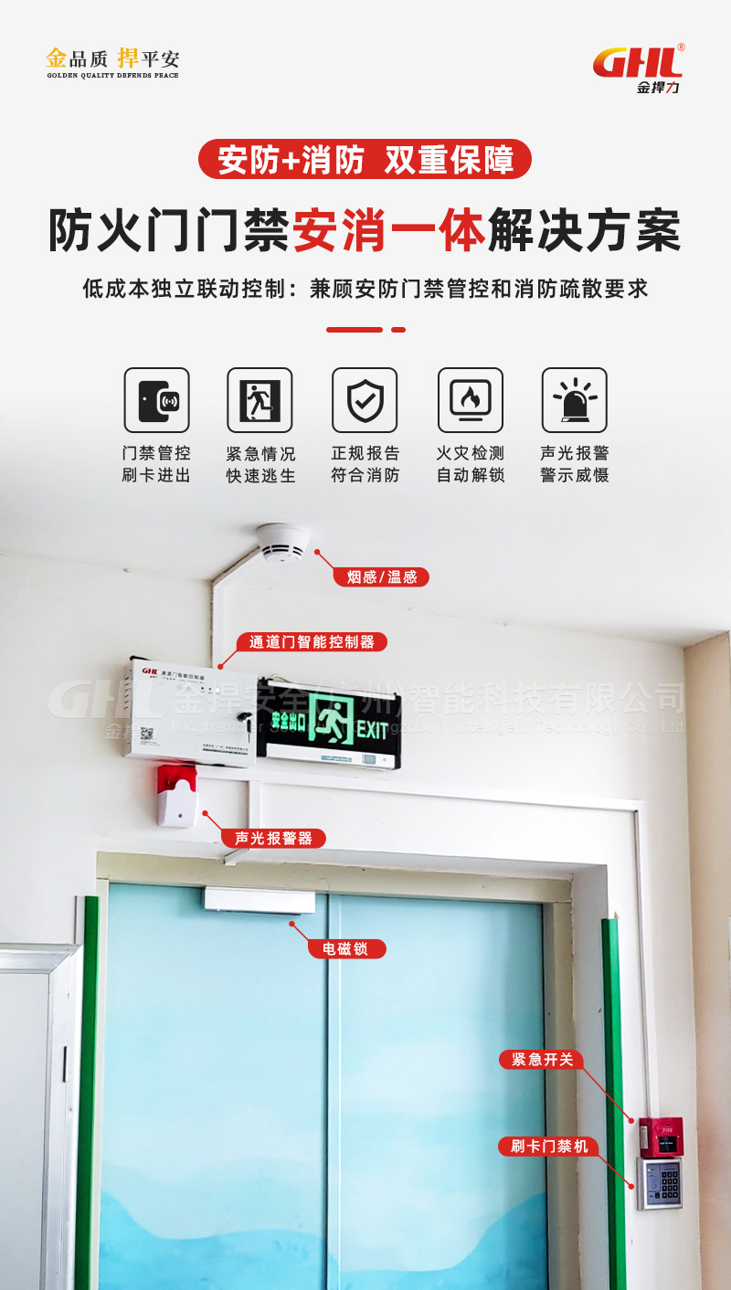 金捍力防火门门禁安消一体控制系统解决方案