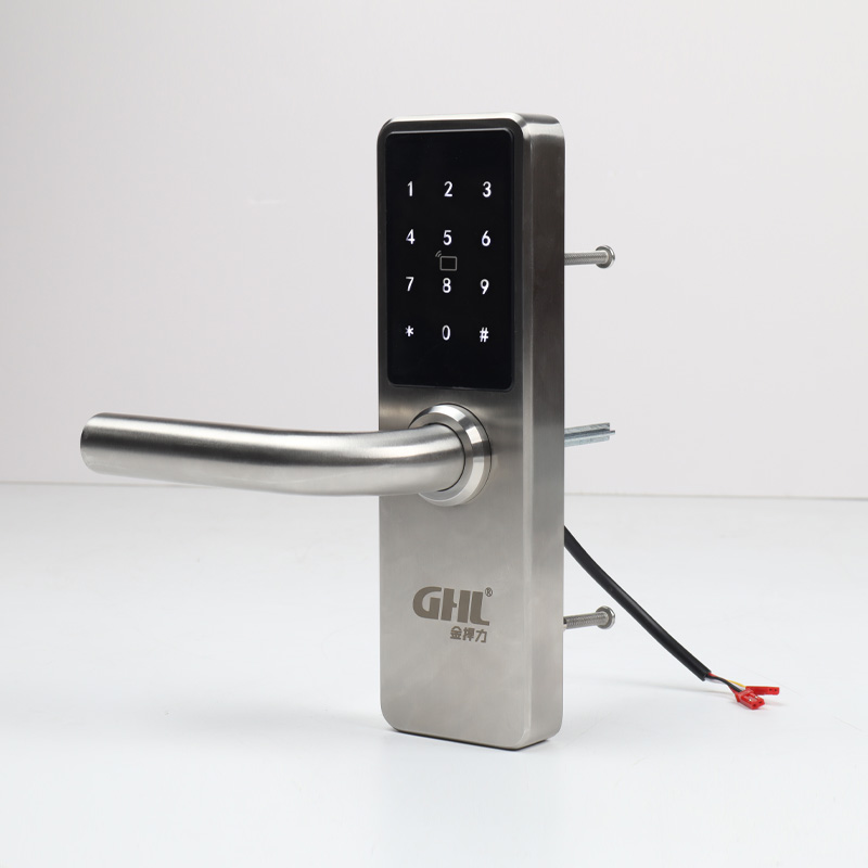 推杆锁门禁刷卡智能把手 替代电锁口断电自动解锁 逃生锁电控执手锁 金捍力