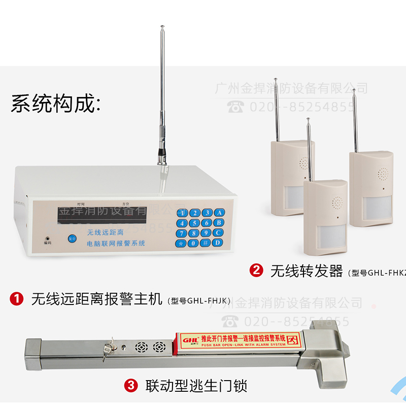 逃生门锁远程无线联网控制系统 金捍力