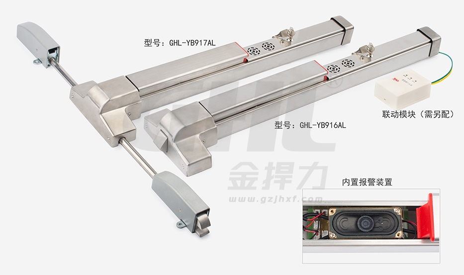 金捍力GHL-YB916AL联动型不锈钢语音报警逃生门锁